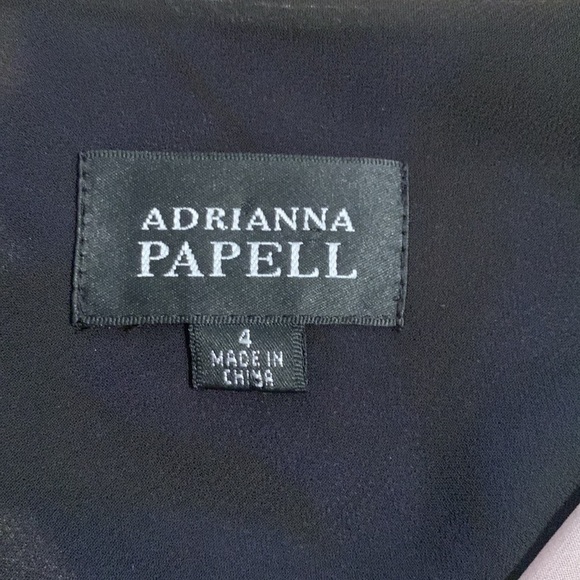 ADRIANNA Papell Blurred Chiffon Sleeveless Dress Drop Waist Blue/Black Women’s 4 - Picture 5 of 14